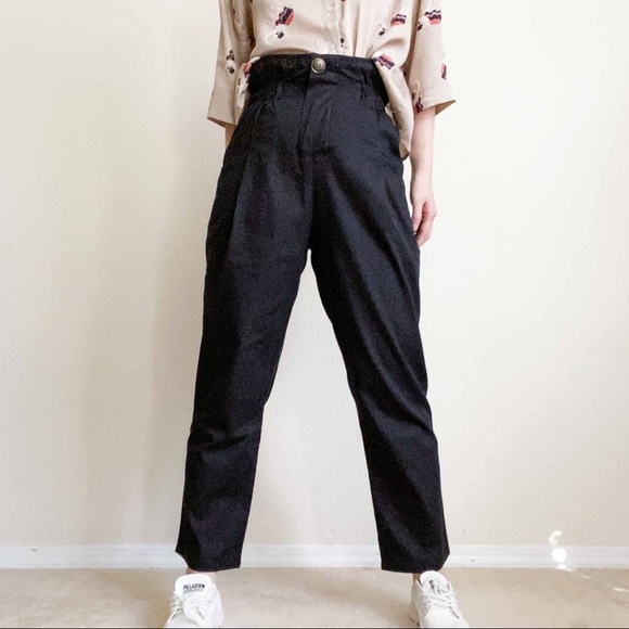 NWT cotton Super-High-Rise paper bag black - Picture 2 of 10